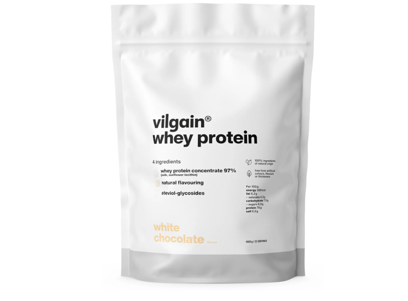 Vilgain Whey Protein White Chocolate Protein Nutrition Powder Flavour - 1000G