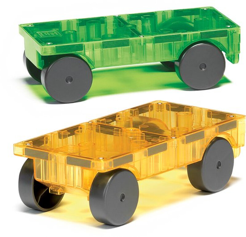 16022 - MAGNA-TILES® Cars 2-delige uitbreidingsset: Groen & Geel