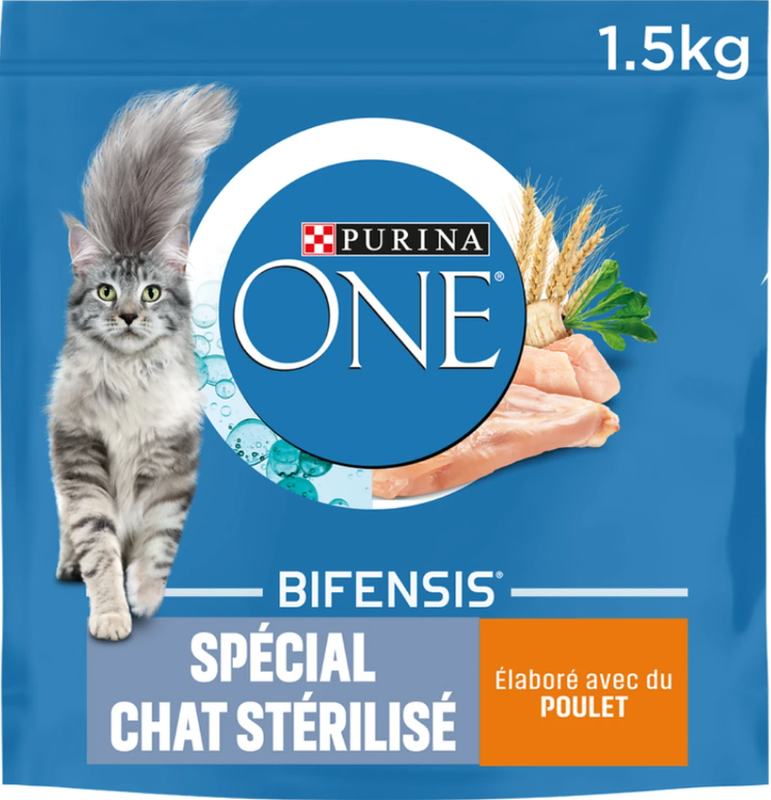 Croquettes Pour Chat Adulte Stérilisé Purina One MO7613033514449 – Saveur Poulet et Blé 1,5 kg