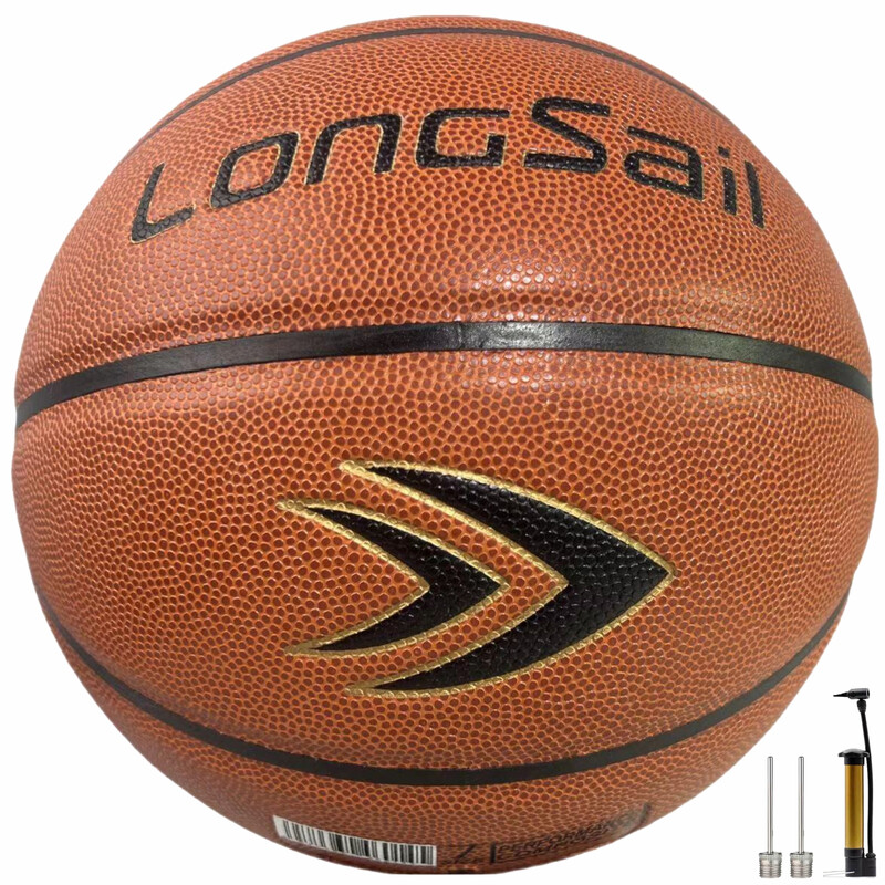 Premium Composite Leather/Microfiber Leather Basketball Size7#Reddish Brown Moisture-