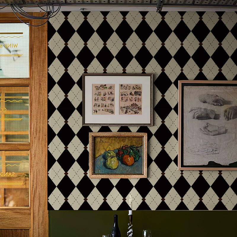 Union Grid Pattern Peel and Stick Wallpaper 44x508cm 1 Roll