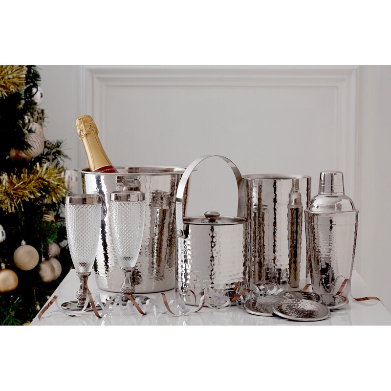 Maison By Premier Light Martel Stainless Steel Hammered Effect Ice Bucket