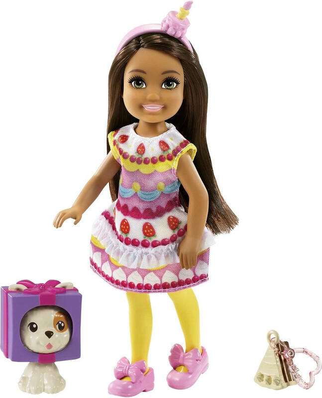 Barbie Club Chelsea modepop met cupcakejurk - 15 cm, roze