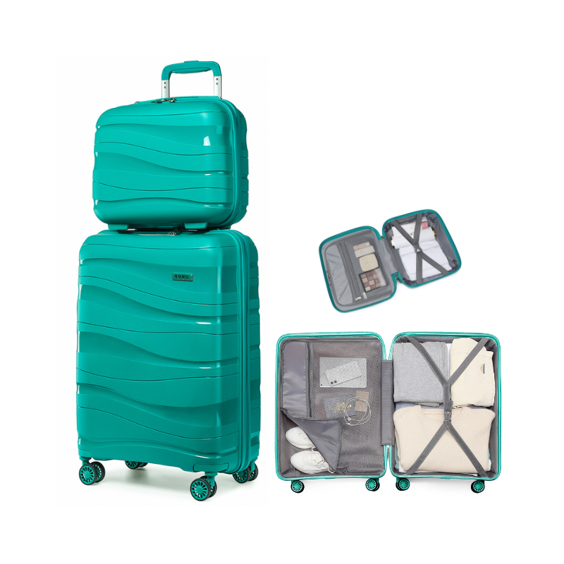 Luggage Sets of 2 Piece Lightweight Polypropylene Hard Shell Suitcase with TSA Lock S