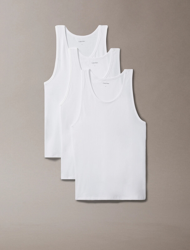 Calvin Klein TANK 3-pak 100, 3 witte, heren, maat M