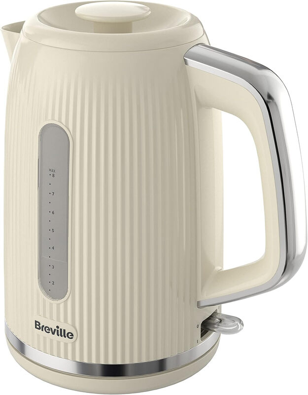 Bold Electric Kettle, 1.7L, 3kW Fast Boil, Textured, Cream & Silver Chrome - VKT223