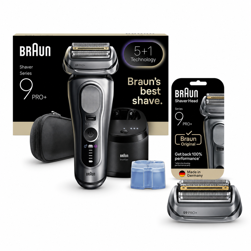 BRAUN Summer Black Friday Premium Shaver Bundle—Braun Series 9 PRO+ 9667cc Electric Shaver + Braun 96M Replacement Shaver Head Bundle