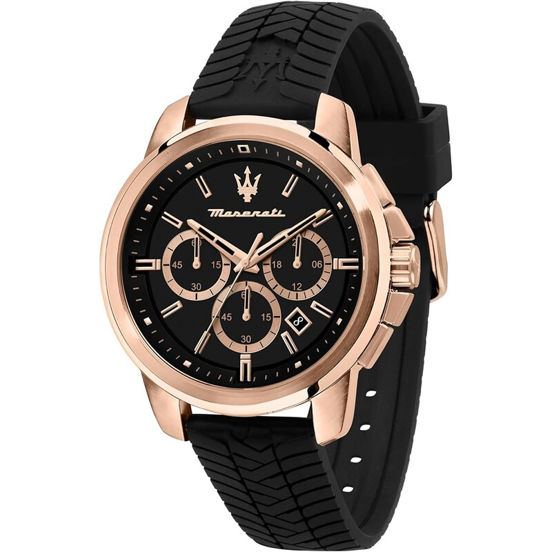 R8871621012 Successo Collection Rose Gold Plated Stainless Steel Men's Silicone Watch