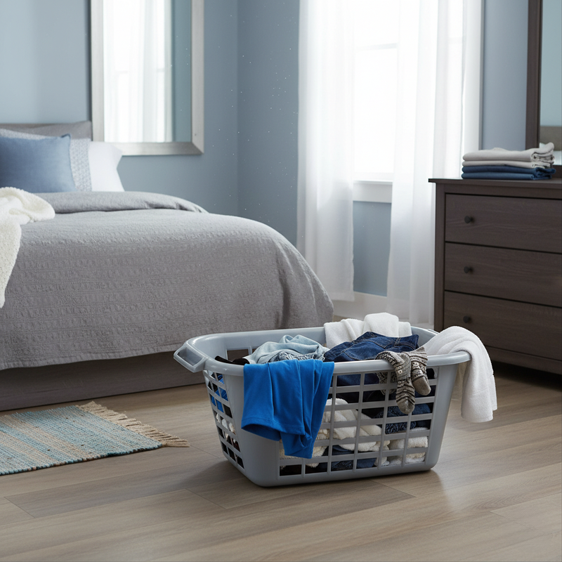 40L Rectangular Laundry Basket - Metallic Silver