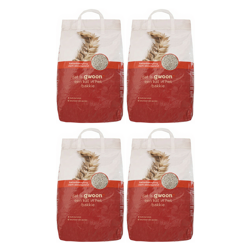 g'woon Gwoon Litière pour chats très absorbante, Sac de 10 L * 4