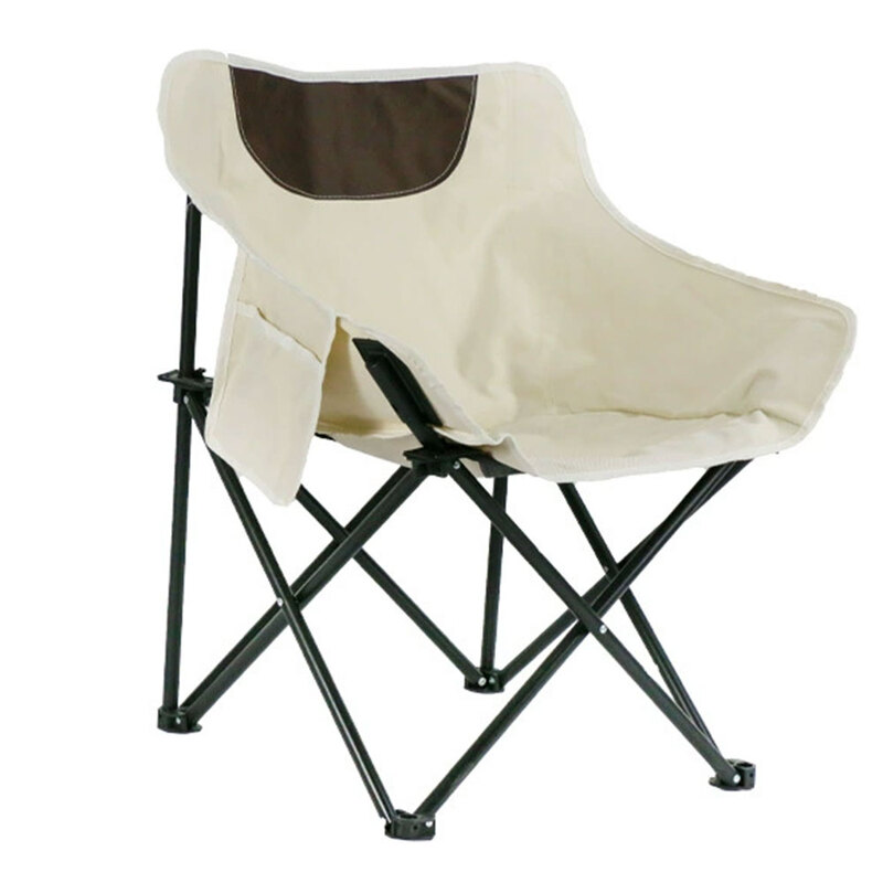 Outdoor portable high back folding chair with high arc moon chair, camping fishing ch