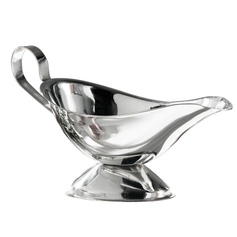 8oz Stainless Steel Gravy Boat, Sleek And Durable Server With Easy-Pour Spout, Ideal