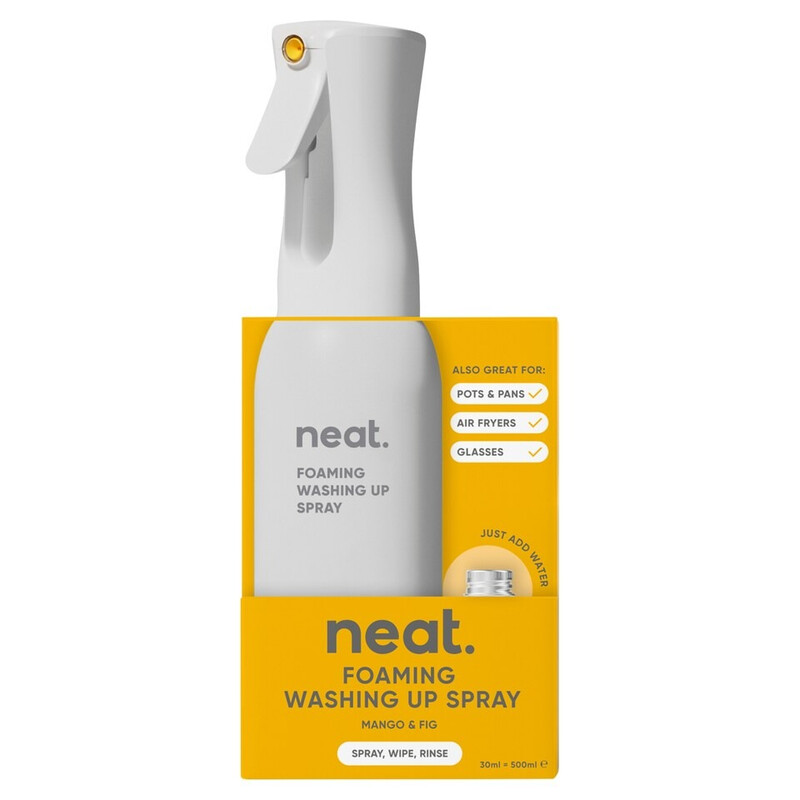 Neat Foaming Washing Up Spray Refill Starter Pack Mango & Fig 30ml-makes 500ml
