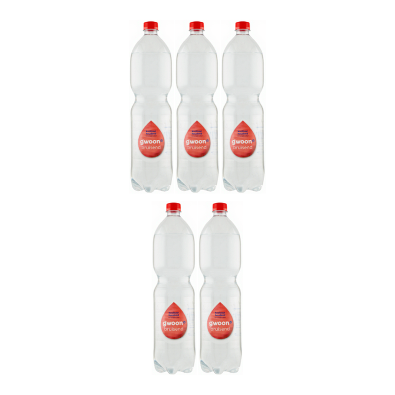 g'woon Bruisend mineraalwater - 1,5 L x5