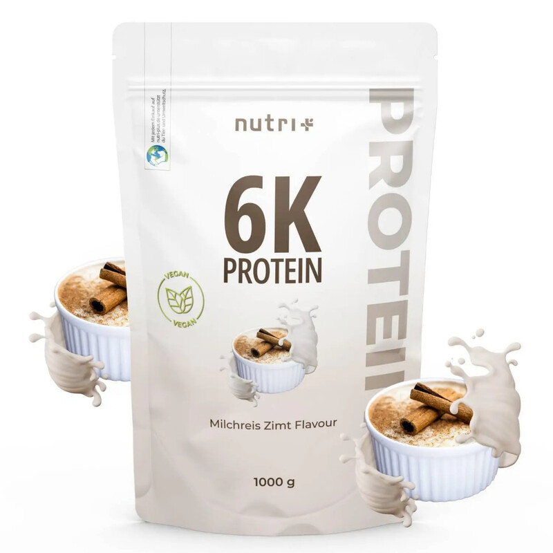 Nutri+ 6K Proteinpulver Vegan 1 kg Milchreis-Zimt
