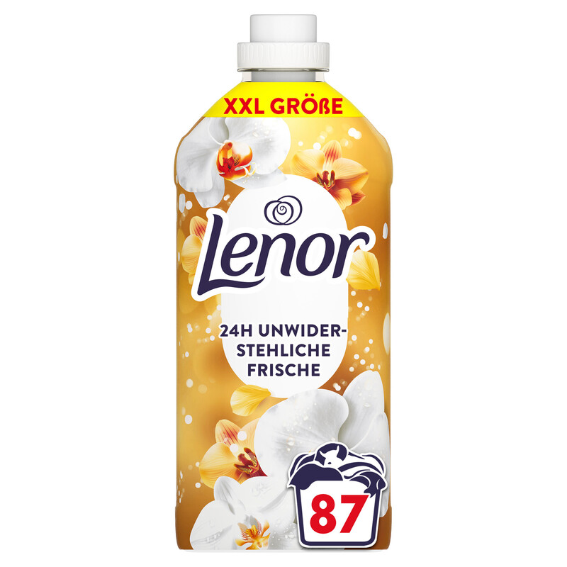 Lenor Weichspüler 87 Waschladungen, Goldene Orchidee, 24H Unwiderstehliche Frische