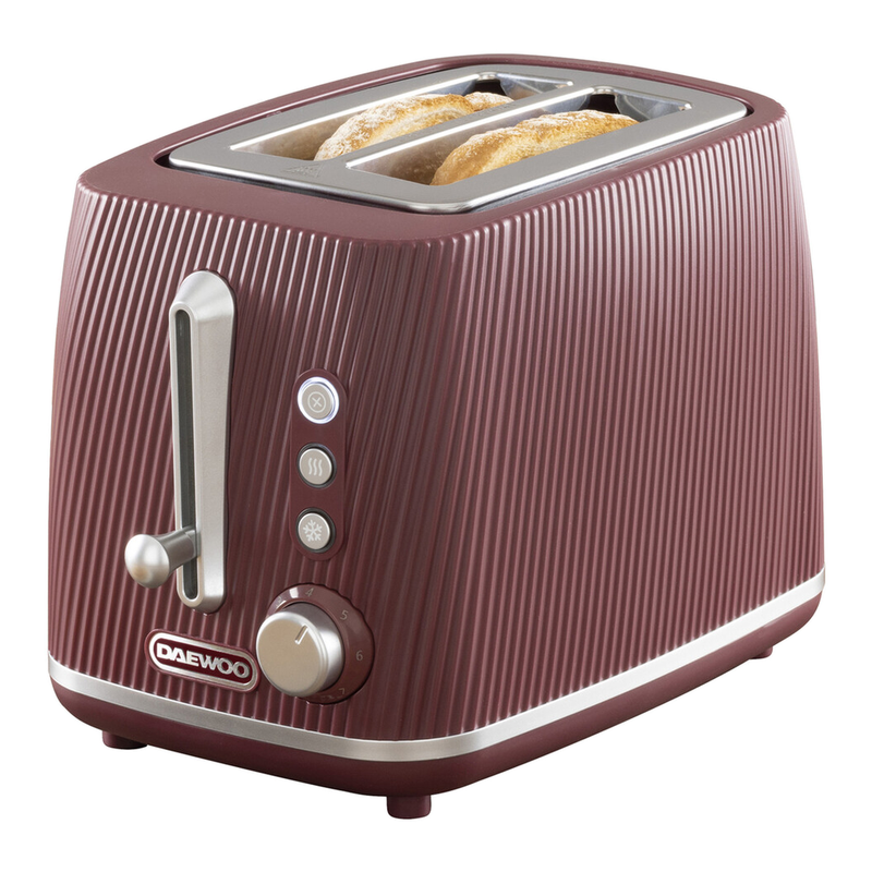 DAEWOO Cascade 2 Slice Toaster - Textured, Wide Slots, Ruby Red, SDA2778GE