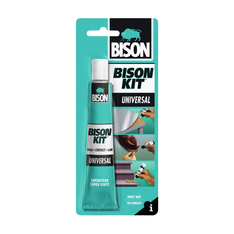 Bison Kit® tube 50 ml, sterke, universele contactlijm, vochtbestendig, vorstbestendig, -40°C tot +70°C, eenvoudig in gebruik, voor ontelbare reparaties