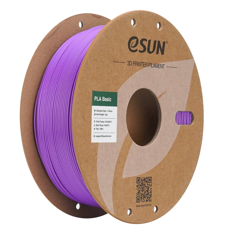 eSUN PLA-Basic 3D-Druck-Filament 1,75 mm - Traubenlila 1 kg, Hochgeschwindigkeits- & kostengünstiges verbessertes PLA 3D-Filament für die meisten Drucker, schnelle Lieferung