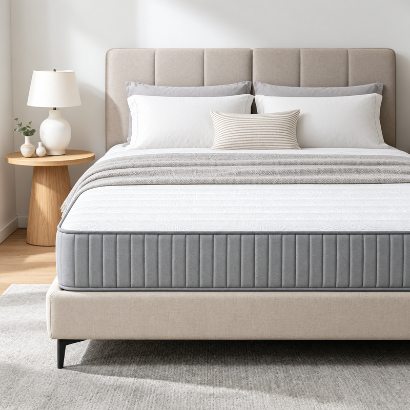 JoySelect hybride matras, 160 x 200 x 24 cm, 5-zone pocketvering, H2/H3 ergonomische ondersteuning, middelzacht oppervlaktegevoel, versterkte randen, ademende gebreide hoes, bewegingsisolatie, Oeko-Tex gecertificeerd