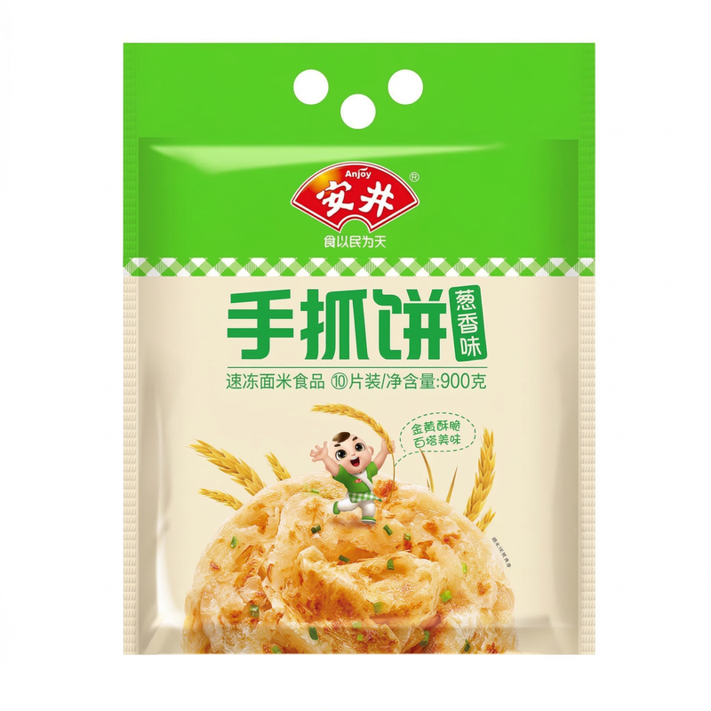 Anjoy Scallion Flavored Hand-Ripped Pastry (900G)