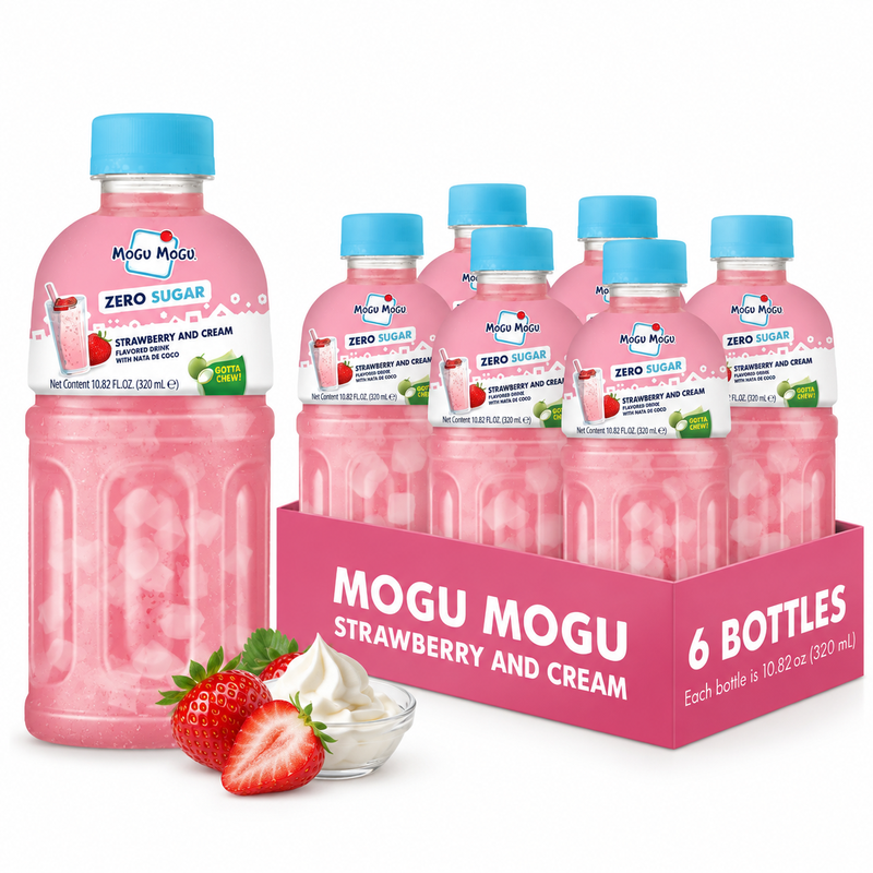 Mogu Mogu Zero Soda à la crème Fraise 320 ml x 6