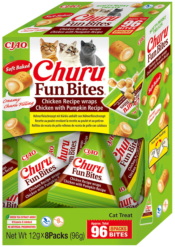 INABA Fun Bites Katzenfutter Huhn-Wraps Huhn mit Kürbis
