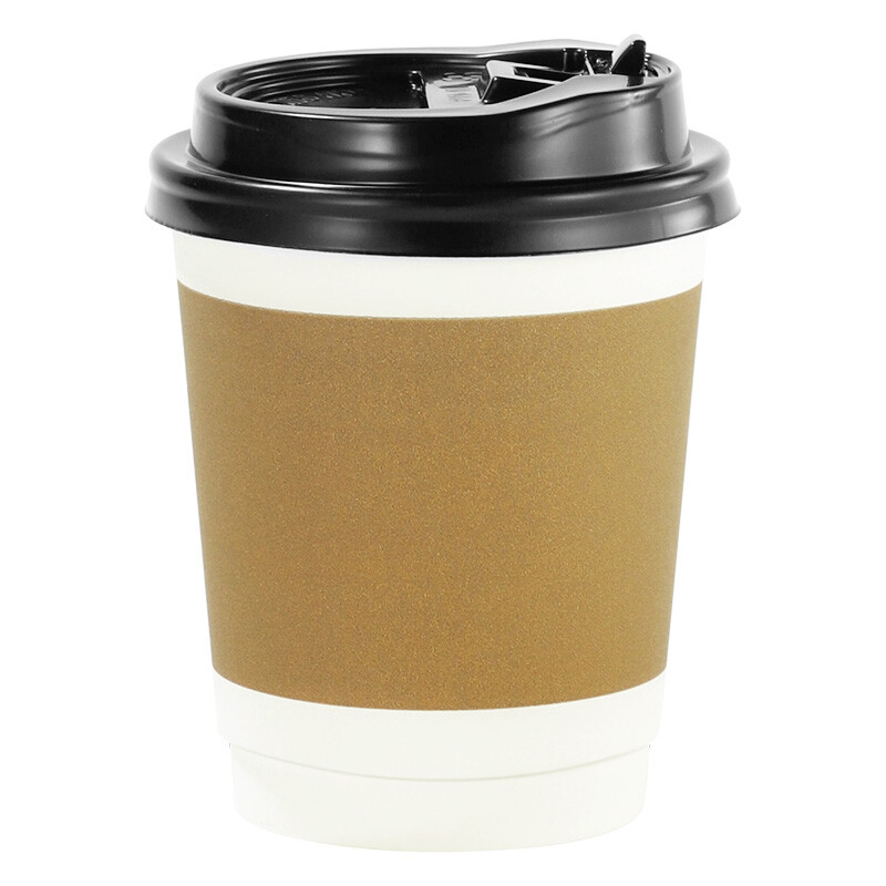25pcs 280ml Disposable Coffee Cups with Lids for Hot & Cold Beverage,Leak-proof