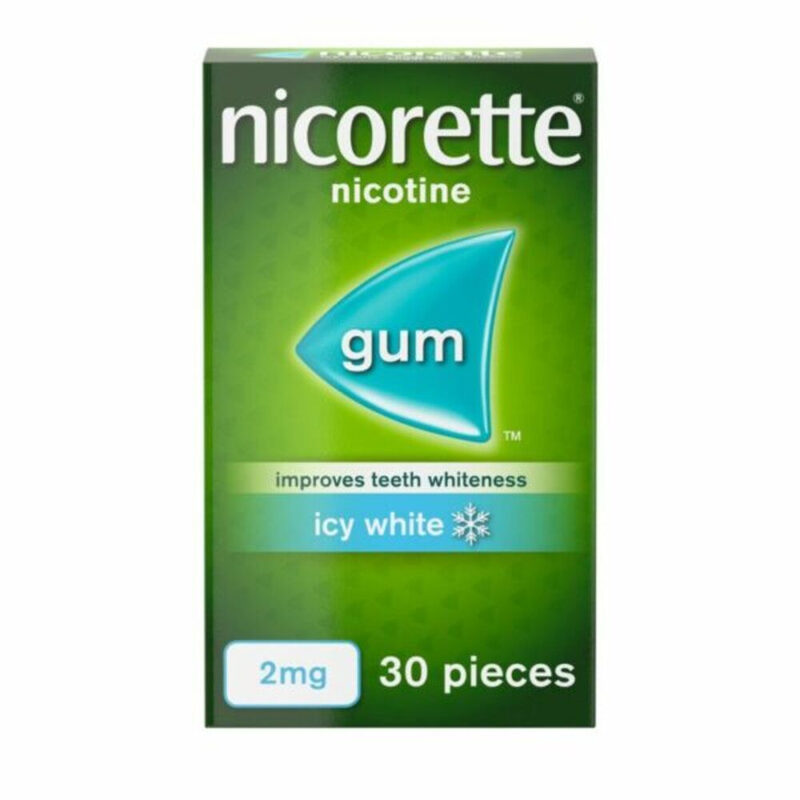 Icy White 2mg Gum 30 Pieces Quit Smoking Aid