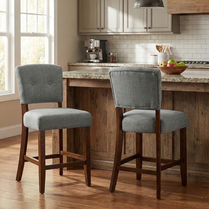 Bar Stool Oakridge Dark Grey/Walnut