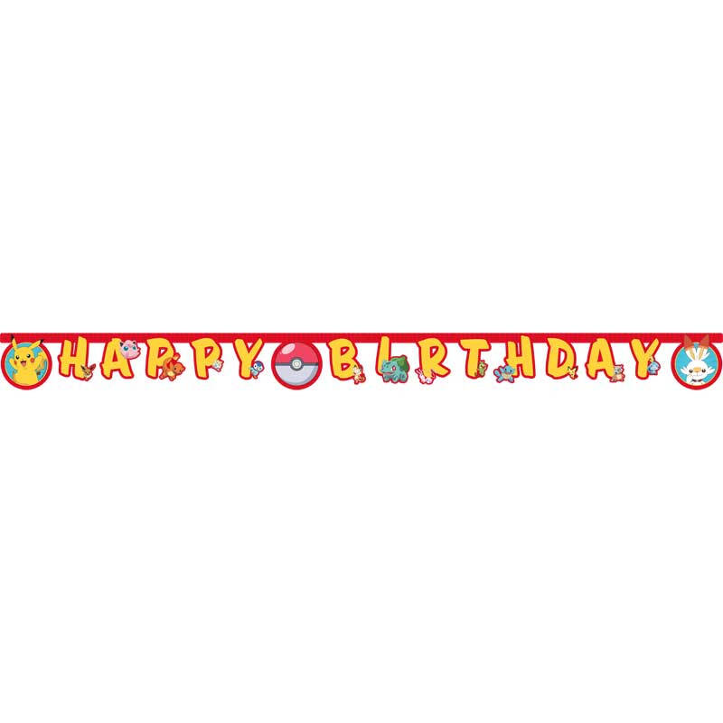 Procos Pokemon "Happy Birthday" Die-Cut Paper Banner 2M