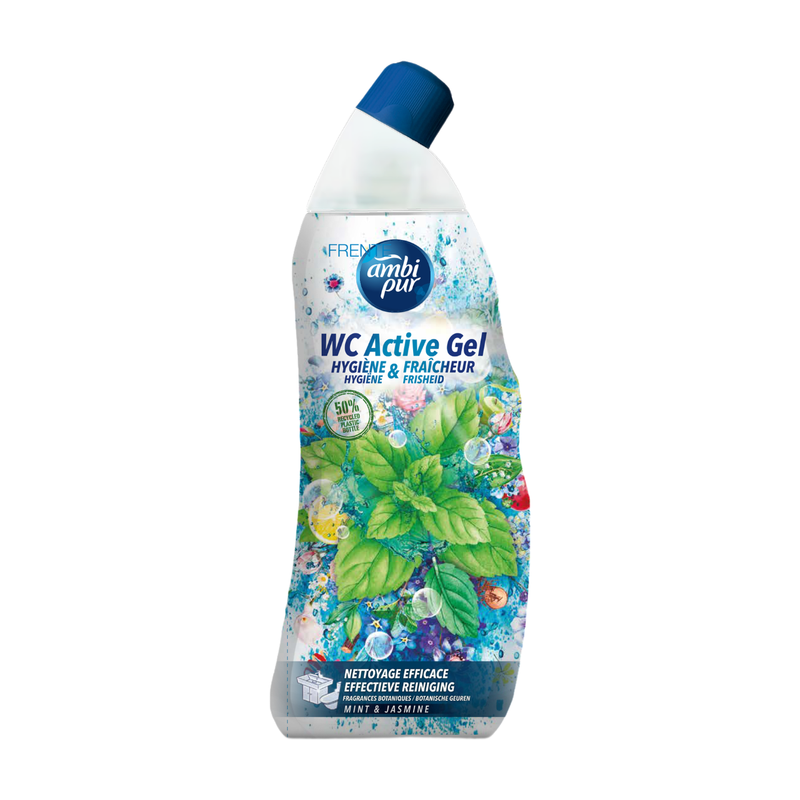 Ambi Pur actieve toiletgel, munt en jasmijn, 750 ml