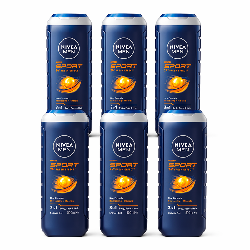 NIVEA Men Men sport douchegel 500 ml (6-Pack)