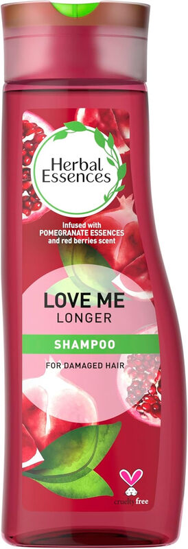 Love Me Longer Shampoo Pomegranate Essence Damaged Hair Red Berry Scent 400ml