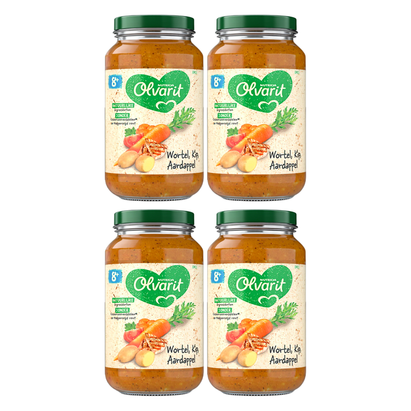 Olvarit Repas 8 mois+ Carotte poulet pomme de terre 200 g * 4