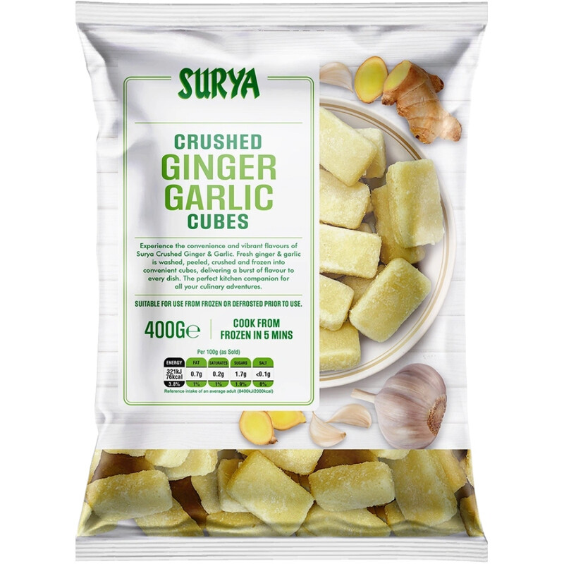 Surya IQF Crushed Garlic & Ginger 400g