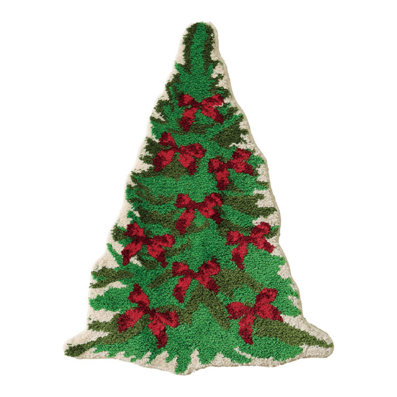 Kerst kerstboom met strik vormig vloerkleed, deurmat, 87x65 cm