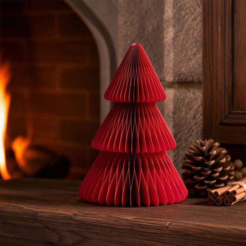 Huacan Kerstboom - Rode drie-laagse boom, 30 cm