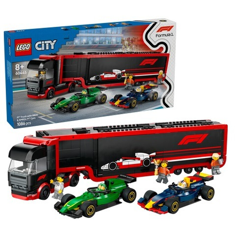 LEGO City 60445 Camion de F1 avec Voitures F1 Red Bull 20 et Aston Martin 24