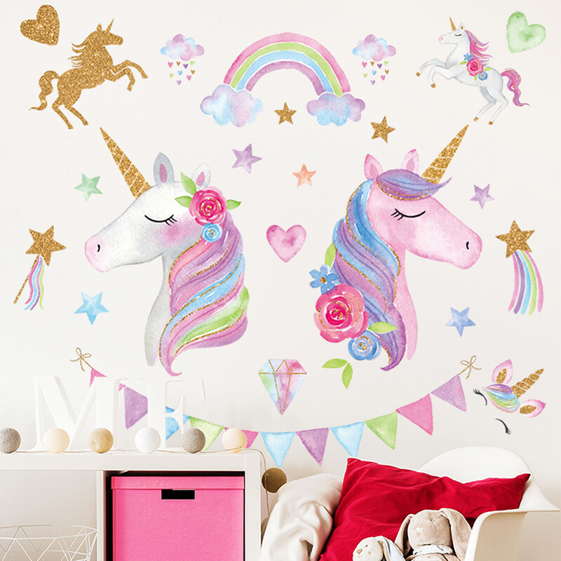 Unicorn Wall Decal, Stickers Children's Room Princess Decoration Wall Kids Room Decor