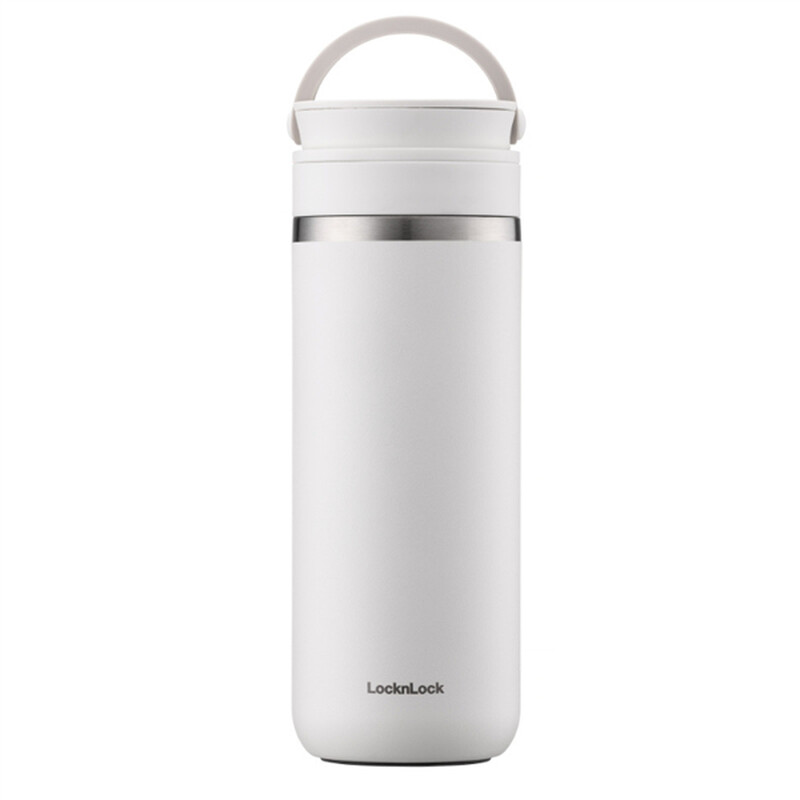LocknLock Metro Dual-Use Tragbare Isolierflasche - 475 ml - Weiß - 316L Edelstahl