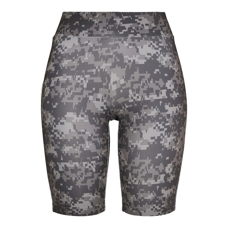 Urban Classics Damen Radshorts, High Waist, Camo Tech, dunkles Digital-Camouflage, XS