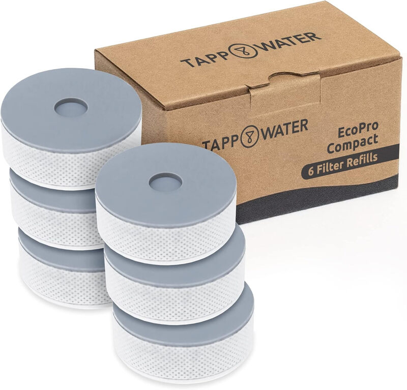 EcoPro Compact Tap Water Refills, Set of 6 Water Filter Cartridges, Up to 12 Months o