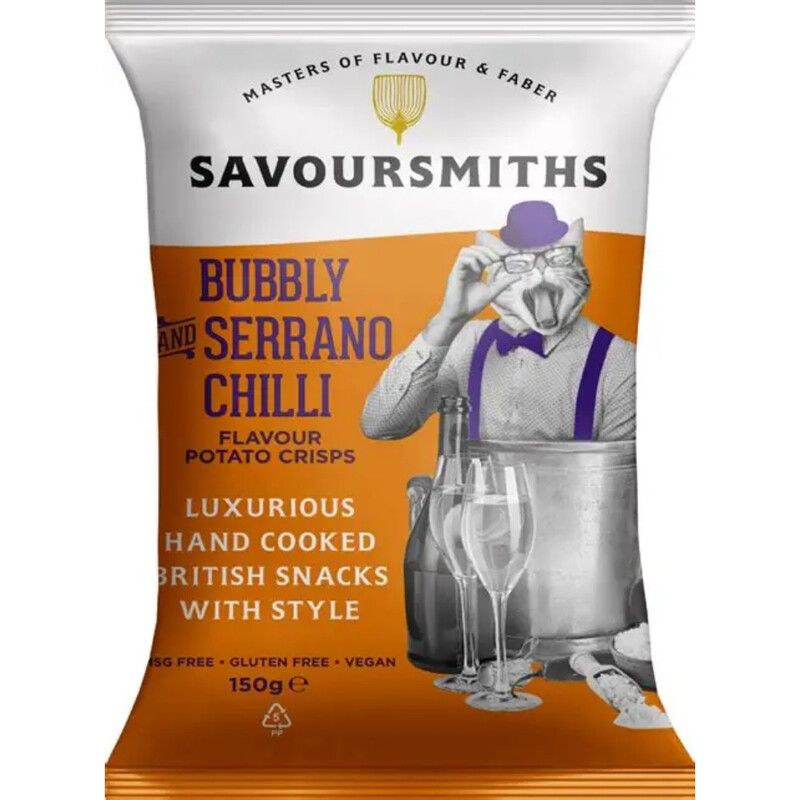 Savoursmiths Golden Bubbly & Serrano Chilli Flavour Potato Crisps 150G