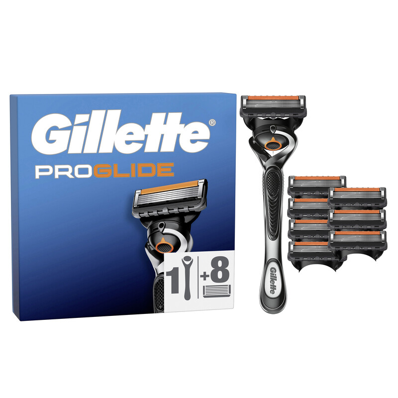 Gillette Fusion5 Proglide 1 Rasierer 8 Ersatzklingen mit neuem Everglide Gleitstreifen für noch sanfteres Gleiten