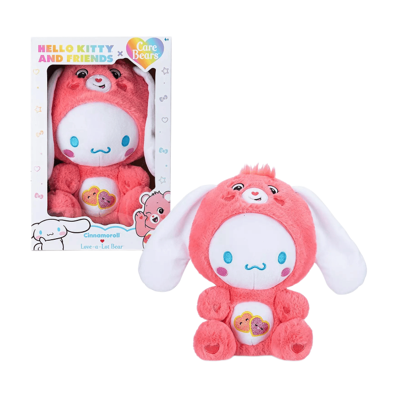 Care Bears x Hello Kitty 30cm Plush Soft Love-a-Lot Bear as Cinnamoroll