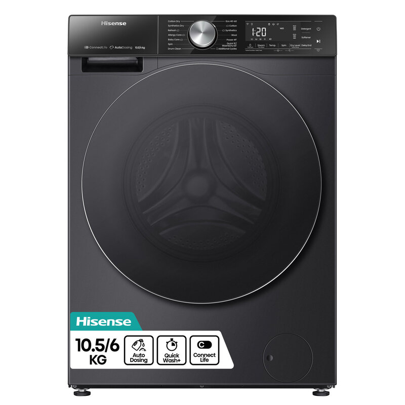 Hisense Black Wd5s1045bb 10.5Kg Washer Dryer - Image 2