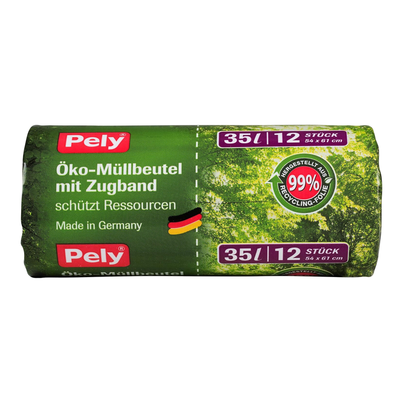 Pely Öko-Müllbeutel mit Zugband 35ltr. 12 St