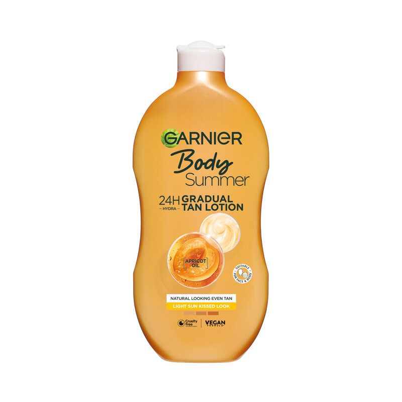 Garnier Summer Body Light Even Tan Moisturiser Lotion 400ml Apricot Extract 4J - Image 10