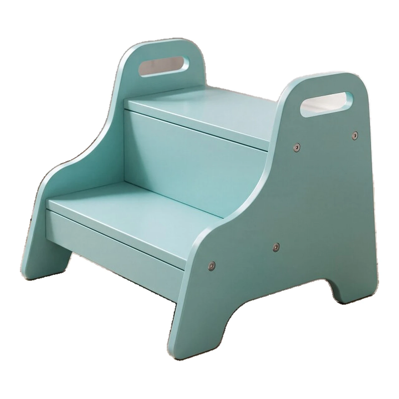 Benarita Nursery Furniture Toddler Step Stool for Kids - Safe Eco-Friendly Paint, Anti-Tip Design with Handles for Bathroom, Kitchen & Study in Blue